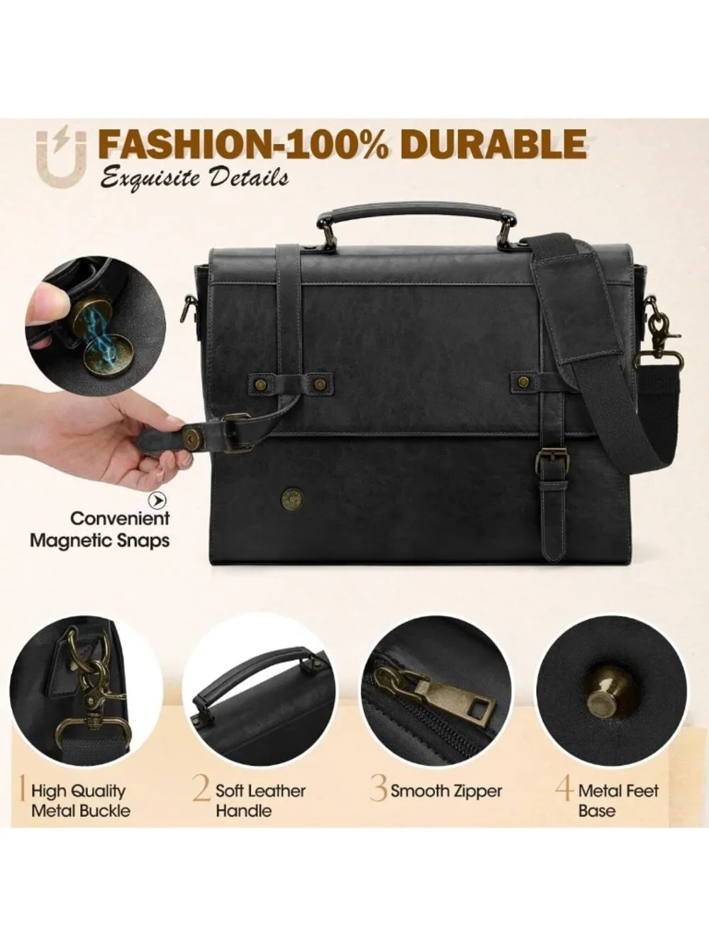 Vintage Leather Waterproof Messenger Bag | 17